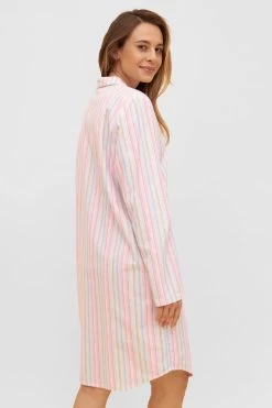 Nachthemd Im Herrenhemd-Stil Streifen Flanell Winter Warm 100% Baumwolle 8 Nachthemd Im Herrenhemd-Stil Streifen Flanell Winter Warm 100% Baumwolle -Pyjamas Für Zuhause 1233263 11673 2