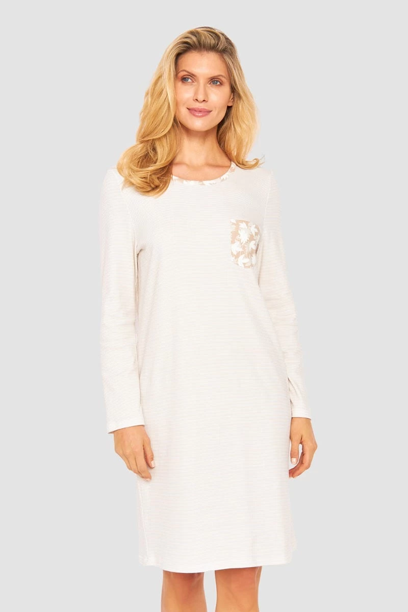 Nachthemd Im Mustermix Brusttasche Winter Warm 100% Baumwolle 3 Nachthemd Im Mustermix Brusttasche Winter Warm 100% Baumwolle - Image 3