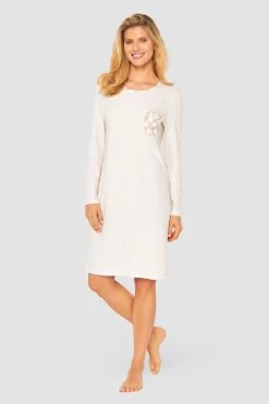 Nachthemd Im Mustermix Brusttasche Winter Warm 100% Baumwolle