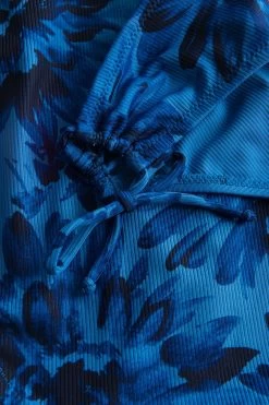 Bikini Hose Im Blauen Blüten-Druck Bänder Recyceltes Polyester/Elasthan -Pyjamas Für Zuhause 1235504 11573 10