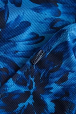 Bikini Hose Im Blauen Blüten-Druck Bänder Recyceltes Polyester/Elasthan -Pyjamas Für Zuhause 1235504 11573 9