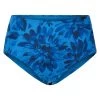 Hohe Bikini Hose Im Blauen Blüten-Druck Tailliert Recyceltes Polyester/Elasthan