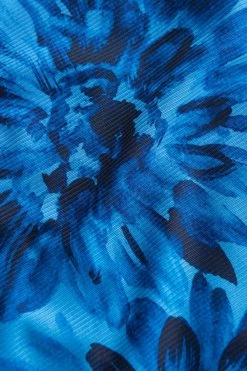 Hohe Bikini Hose Im Blauen Blüten-Druck Tailliert Recyceltes Polyester/Elasthan -Pyjamas Für Zuhause 1235505 11573 5