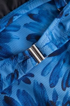 Bikini Oberteil Im Blauen Blüten-Druck Bralette Modern Recyceltes Polyester/Elasthan -Pyjamas Für Zuhause 1235506 11573 5