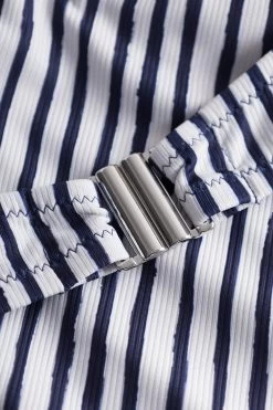 Bandeau Bikini Oberteil Im Streifen-Druck Schleife Ripp Recyceltes Polyester/Elasthan -Pyjamas Für Zuhause 1235508 16822 4