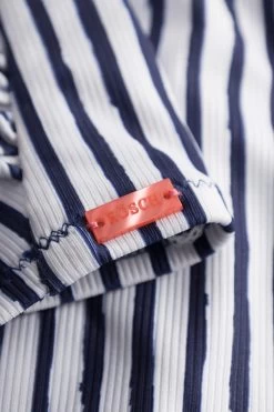 Bandeau Bikini Oberteil Im Streifen-Druck Schleife Ripp Recyceltes Polyester/Elasthan -Pyjamas Für Zuhause 1235508 16822 5