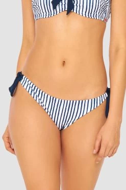 Bikini Hose Im Streifen-Druck Bänder Ripp Recyceltes Polyester/Elasthan