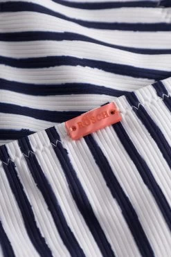Bikini Hose Im Streifen-Druck V-Optik Ripp Recyceltes Polyester/Elasthan -Pyjamas Für Zuhause 1235511 16822 5