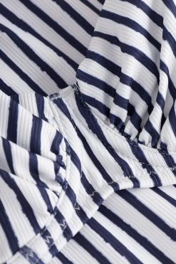 Bikini Oberteil Im Streifen-Druck Raffungen Bügel Recyceltes Polyester/Elasthan -Pyjamas Für Zuhause 1235512 16822 12