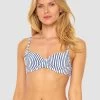 Bikini Oberteil Im Streifen-Druck Raffungen Bügel Recyceltes Polyester/Elasthan