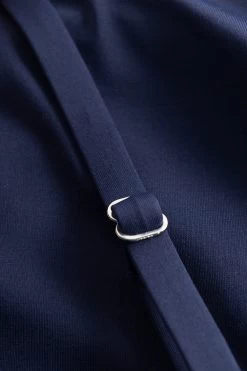 Badeanzug Mit Raffungen Bügel Dunkelblau Ripp Recyceltes Polyester/Elasthan -Pyjamas Für Zuhause 1235513 10063 4