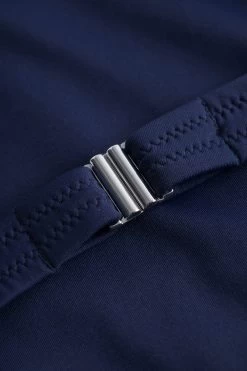 Bikini Oberteil Mit Raffungen Bügel Dunkelblau Ripp Recyceltes Polyester/Elasthan -Pyjamas Für Zuhause 1235515 10063 4