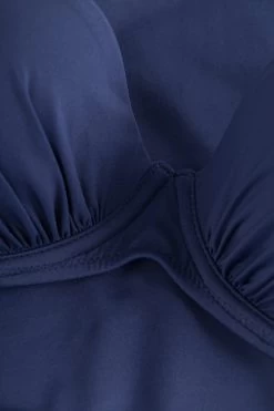 Bikini Oberteil Mit Raffungen Bügel Dunkelblau Ripp Recyceltes Polyester/Elasthan -Pyjamas Für Zuhause 1235515 10063 6