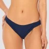 Klassische Bikini Hose Dunkelblau Modern Ripp Recyceltes Polyester/Elasthan