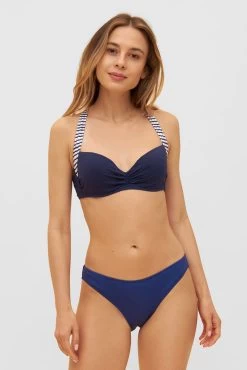Klassische Bikini Hose Dunkelblau Modern Ripp Recyceltes Polyester/Elasthan -Pyjamas Für Zuhause 1235516 10063 3