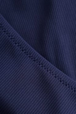 Klassische Bikini Hose Dunkelblau Modern Ripp Recyceltes Polyester/Elasthan -Pyjamas Für Zuhause 1235516 10063 6