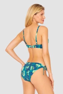 Bandeau-Bikini-Oberteil Im Grünen Leo-Design Recyceltes Polyamid/Elasthan -Pyjamas Für Zuhause 1235526 11572 2