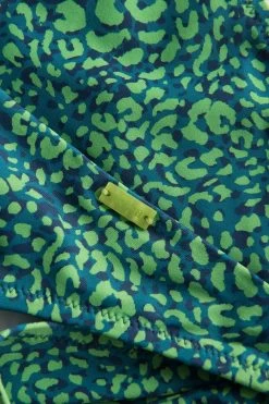Bikini-Hose Mit Schleifen Leo-Druck Grün Klassisch Recyceltes Polyamid/Elasthan -Pyjamas Für Zuhause 1235528 16549 3