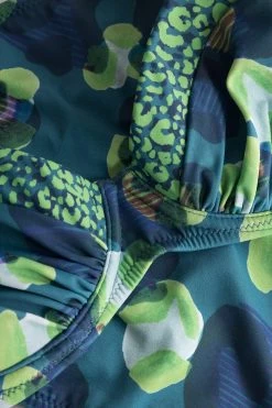 Bikini-Oberteil Im Leo-Druck-Mix Petrol Recyceltes Polyamid/Elasthan -Pyjamas Für Zuhause 1235531 11572 4