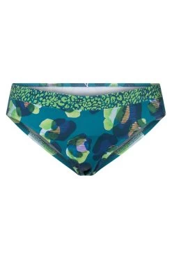 Bikini-Hose Im Leo-Druck-Mix Petrol Recyceltes Polyamid/Elasthan