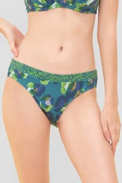 Bikini-Hose Im Leo-Druck-Mix Petrol Recyceltes Polyamid/Elasthan -Pyjamas Für Zuhause 1235533 11572 1454 1