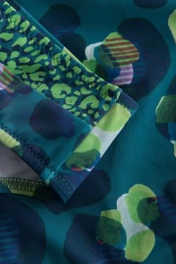 Bikini-Hose Im Leo-Druck-Mix Petrol Recyceltes Polyamid/Elasthan -Pyjamas Für Zuhause 1235533 11572 3