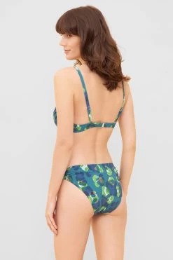 Bikini-Top Mit Raffungen Im Grünen Leo-Design Recyceltes Polyamid/Elasthan -Pyjamas Für Zuhause 1235539 11572 2
