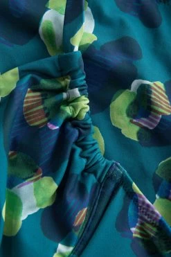 Bikini-Top Mit Raffungen Im Grünen Leo-Design Recyceltes Polyamid/Elasthan -Pyjamas Für Zuhause 1235539 11572 6