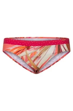 Bikini-Hose Mit Blende Blätter-Druck Tupfen Recyceltes Polyamid/Elasthan