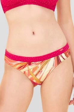 Bikini-Hose Mit Blende Blätter-Druck Tupfen Recyceltes Polyamid/Elasthan -Pyjamas Für Zuhause 1235555 16364 0878 1