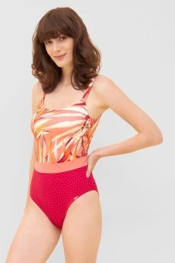 Badeanzug Im Muster-Mix Rückenausschnitt Recyceltes Polyamid/Elasthan