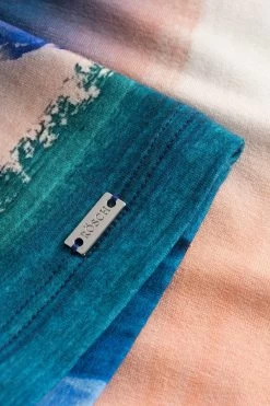 Strandkleid Im Künstlerischen Druck Bindegürtel Sommer Viskose/Elasthan -Pyjamas Für Zuhause 1235603 16078 5