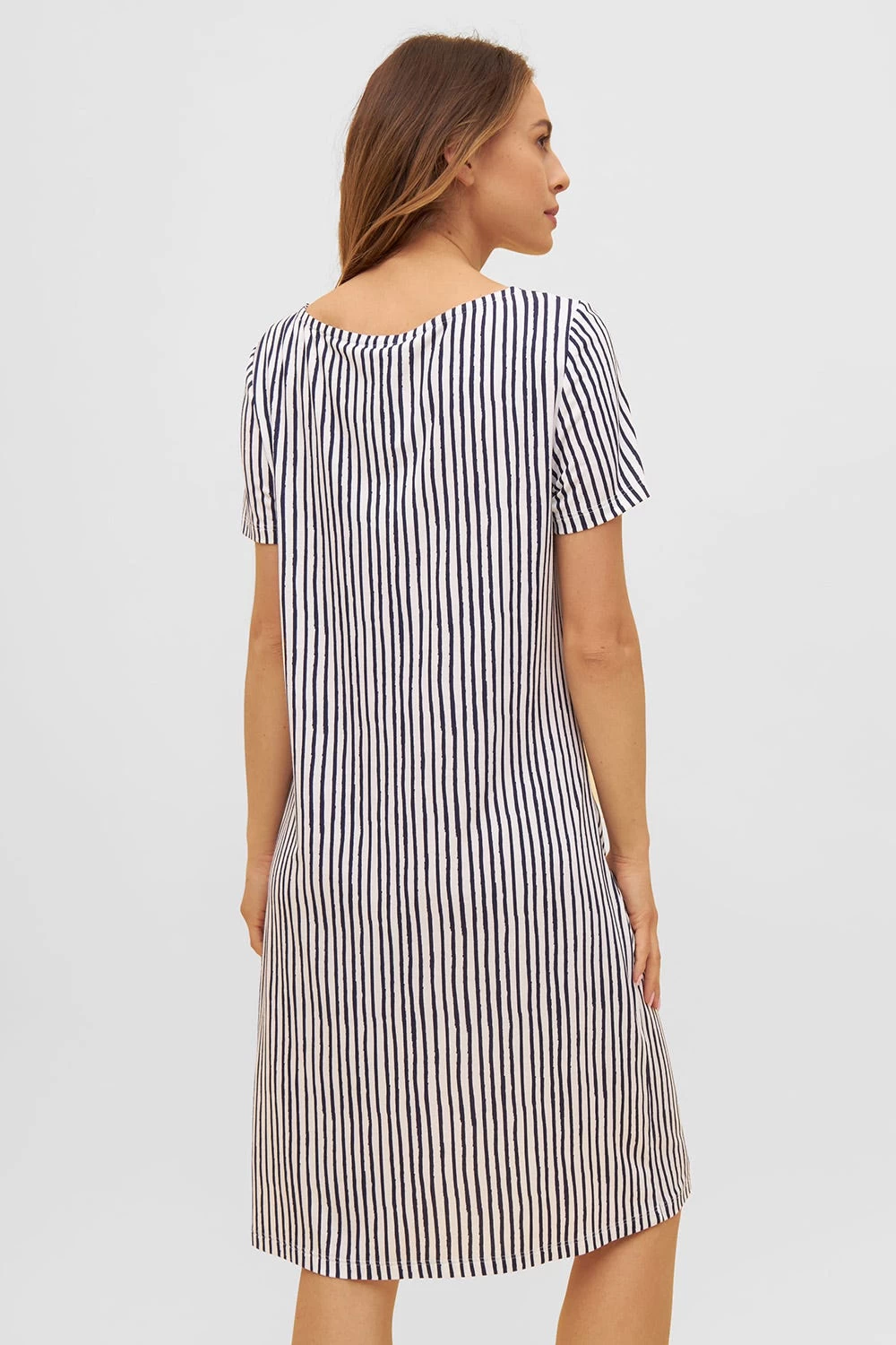 Strandkleid Im Streifen-Druck Asymmetrisch Sommer Viskose/Elasthan 3 Strandkleid Im Streifen-Druck Asymmetrisch Sommer Viskose/Elasthan - Image 3