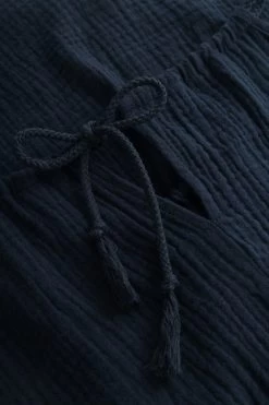 Sommerliches Set Aus Musselin Dunkelblau Top Shorts 100% Baumwolle 10 Sommerliches Set Aus Musselin Dunkelblau Top Shorts 100% Baumwolle -Pyjamas Für Zuhause 1235607 10063 4