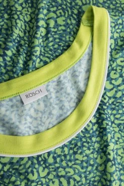 Strandkleid Im Minimal-Leo-Druck Grün A-Linie Halbarm Viskose/Elasthan -Pyjamas Für Zuhause 1235611 16358 9