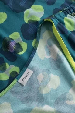 Strandkleid Mit Raffungen Im Grünen Leo-Design Schlitz Viskose/Elasthan -Pyjamas Für Zuhause 1235613 11572 3