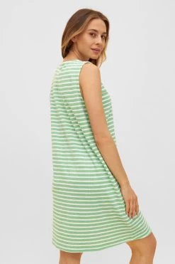 Frottee-Kleid Im Grünen Ringel Tasche Ärmellos Baumwolle/Polyester 8 Frottee-Kleid Im Grünen Ringel Tasche Ärmellos Baumwolle/Polyester -Pyjamas Für Zuhause 1235616 16565 2