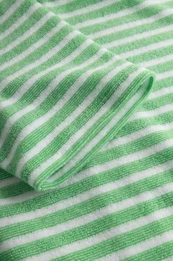 Frottee-Mantel Im Grünen Ringel Reißverschluss Baumwolle/Polyester -Pyjamas Für Zuhause 1235617 16565 5