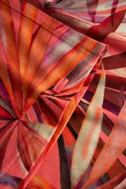 Strandkleid Im Bunten Blätter-Druck 3/4-Arm Viskose/Elasthan -Pyjamas Für Zuhause 1235640 16364 5