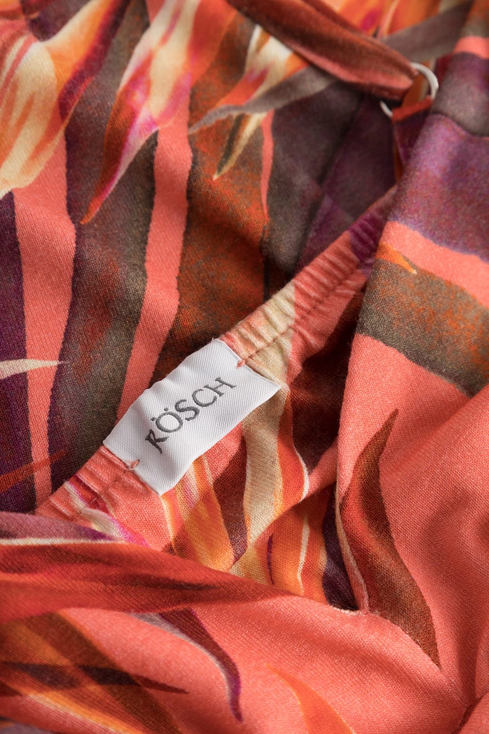 Spaghettiträger-Kleid Im Bunten Blätter-Druck Wickeloptik Viskose/Elasthan 4 Spaghettiträger-Kleid Im Bunten Blätter-Druck Wickeloptik Viskose/Elasthan - Image 4