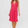 Strandkleid Mit Wickeloptik Tupfen-Druck Pink Viskose/Elasthan