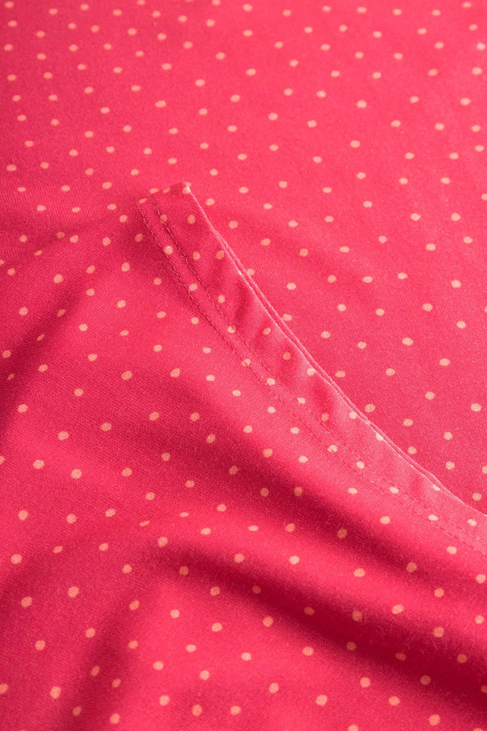 Strandkleid Mit Raffung Paspel Tupfen-Druck Pink Viskose/Elasthan 6 Strandkleid Mit Raffung Paspel Tupfen-Druck Pink Viskose/Elasthan - Image 6