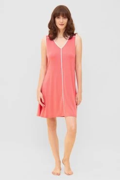 Ärmelloses Strandkleid Im Tennis-Design Sportlich Paspeln Viskose/Elasthan