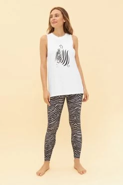 Y.U Yoga Top Mit Motivdruck Zebra Loungewear Sport Mix & Match Baumwolle/Elasthan 10 Y.U Yoga Top Mit Motivdruck Zebra Loungewear Sport Mix & Match Baumwolle/Elasthan -Pyjamas Für Zuhause 1667205 11710 3