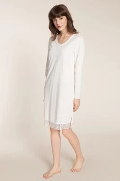 Bigshirt Mit Spitzendetails Baumwolle Tender Romance