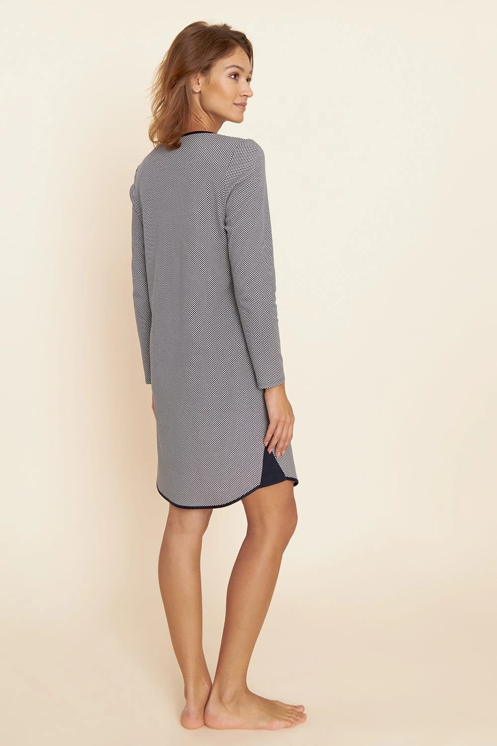 Nachthemd Im Punktedruck Dezent Pastellfarben 100% Baumwolle 3 Nachthemd Im Punktedruck Dezent Pastellfarben 100% Baumwolle - Image 3