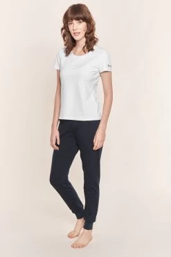 Basic T-Shirt Mit Logodruck Weiß Klassisch Baumwolle/Elasthan -Pyjamas Für Zuhause 1884202 11710 1 32