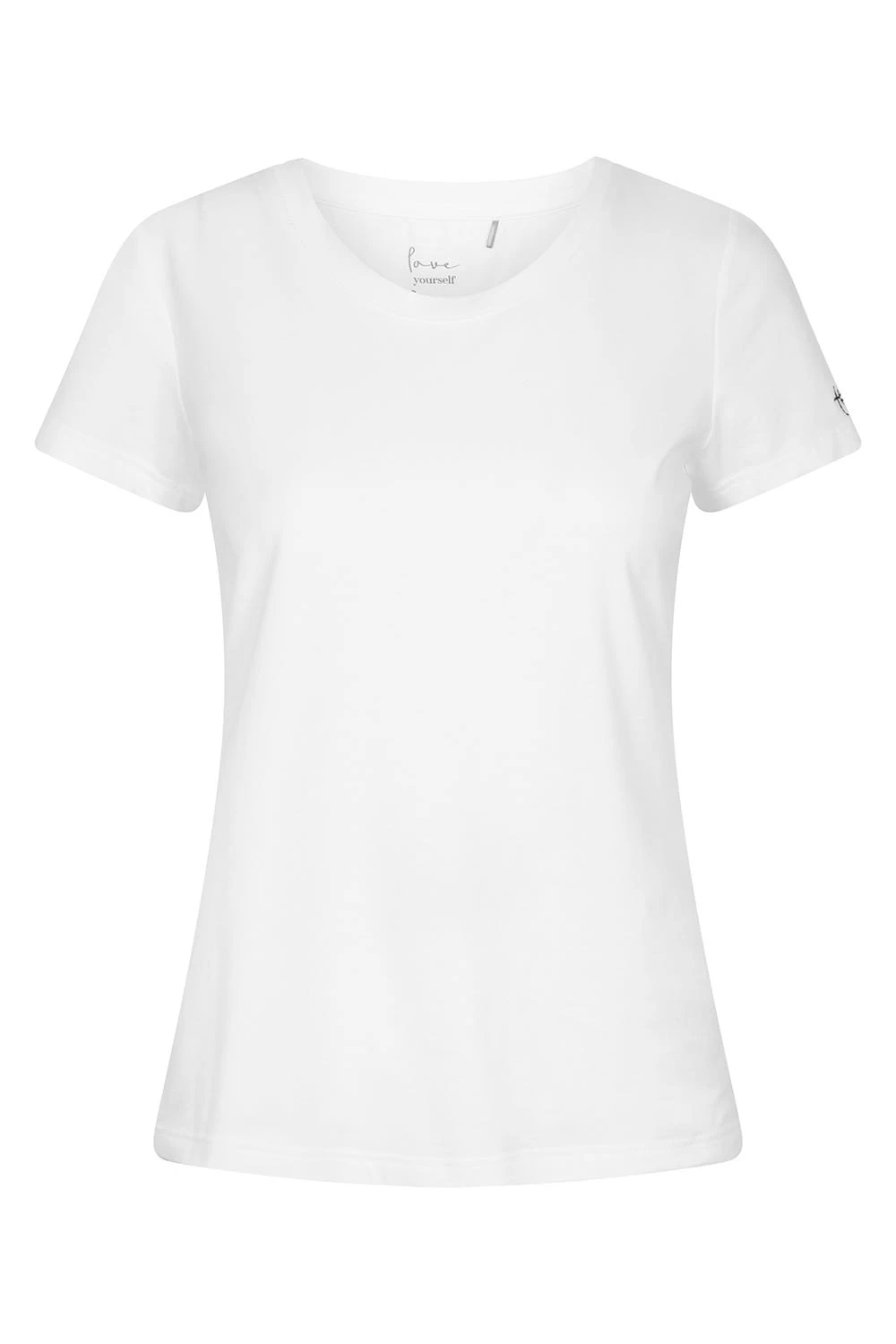 Basic T-Shirt Weiß Uni Stickereidetail Bio-Baumwolle/Elasthan Thx 2 Basic T-Shirt Weiß Uni Stickereidetail Bio-Baumwolle/Elasthan Thx - Image 2