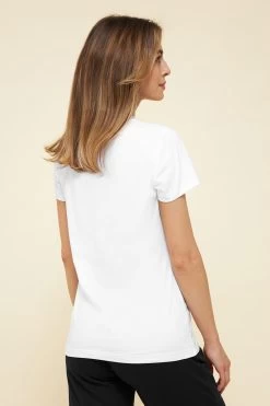 Basic T-Shirt Weiß Uni Stickereidetail Bio-Baumwolle/Elasthan Thx 9 Basic T-Shirt Weiß Uni Stickereidetail Bio-Baumwolle/Elasthan Thx -Pyjamas Für Zuhause 1884208 11710 2