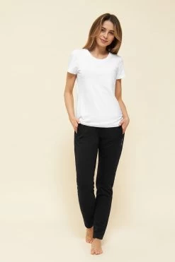 Basic T-Shirt Weiß Uni Stickereidetail Bio-Baumwolle/Elasthan Thx 10 Basic T-Shirt Weiß Uni Stickereidetail Bio-Baumwolle/Elasthan Thx -Pyjamas Für Zuhause 1884208 11710 3